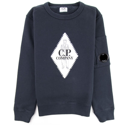 C.P. Company Undersixteen Diamond Logo Lens Sweatshirt Navy 888