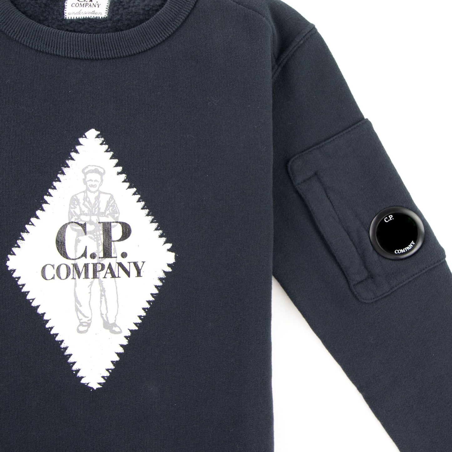 C.P. Company Undersixteen Diamond Logo Lens Sweatshirt Navy 888