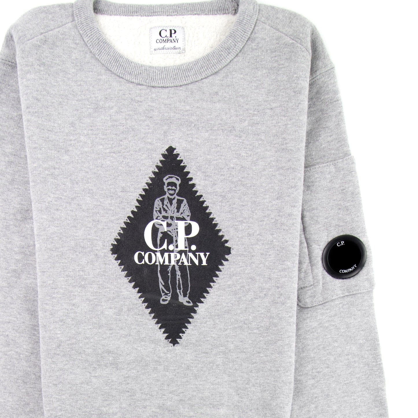 C.P. Company Undersixteen Diamond Logo Lens Sweatshirt Grey M93