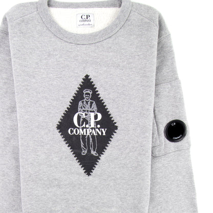 C.P. Company Undersixteen Diamond Logo Lens Sweatshirt Grey M93