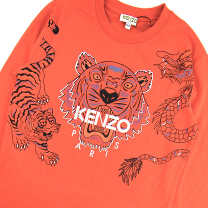 Kenzo Kids Tiger Dragon Long Sleeve T-shirt Orange