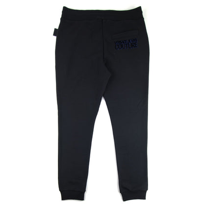 Versace Jeans Couture Flocked Logo Joggers Black