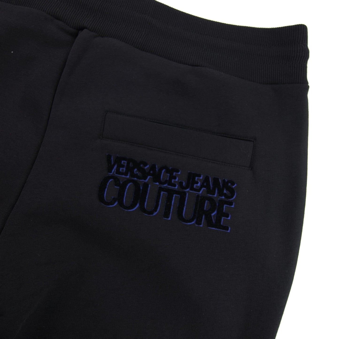 Versace Jeans Couture Flocked Logo Joggers Black