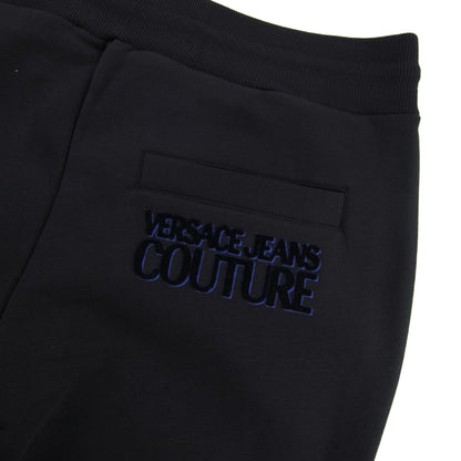 Versace Jeans Couture Flocked Logo Joggers Black