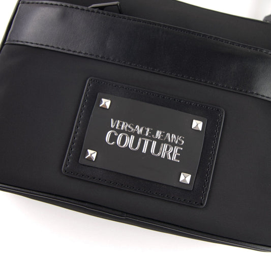 Versace Jeans Couture Motif Logo Crossbody Bag Black