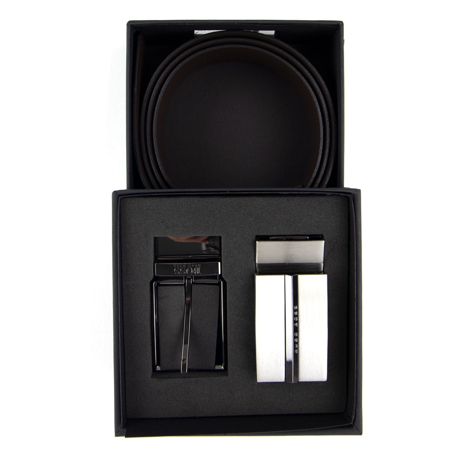 Hugo Boss Gift-boxed Reversible Leather Belt With Pin And Pl Black
