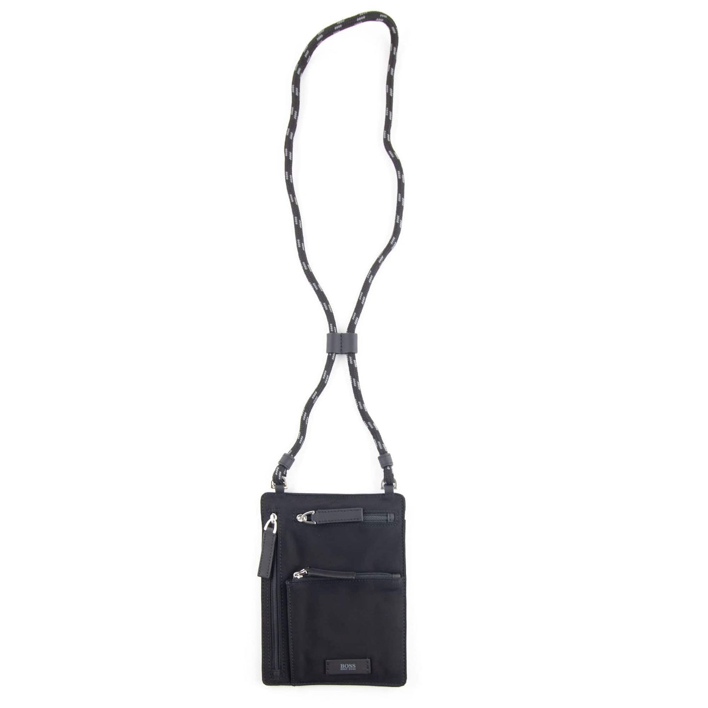 Hugo Boss Italian-Nylon Envelope Bag With Logo Patch 001 Black