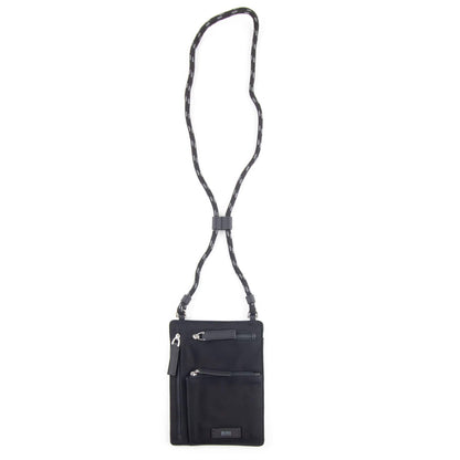 Hugo Boss Italian-Nylon Envelope Bag With Logo Patch 001 Black