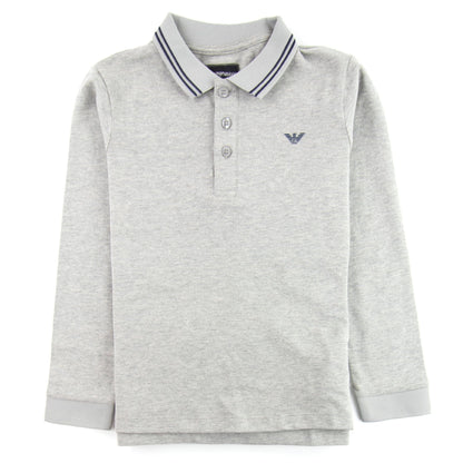 Emporio Armani Jnr L/s Polo Collar Stripe Grey