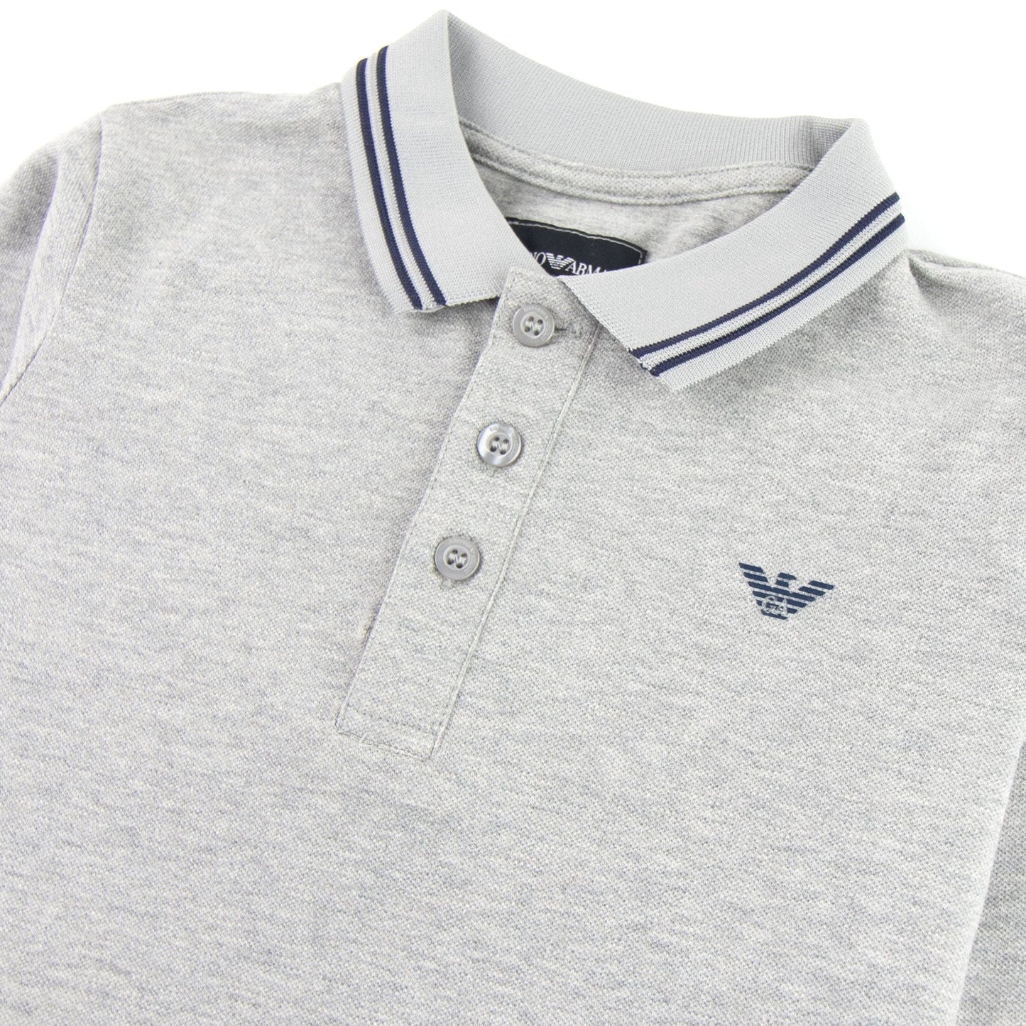 Emporio Armani Jnr L/s Polo Collar Stripe Grey