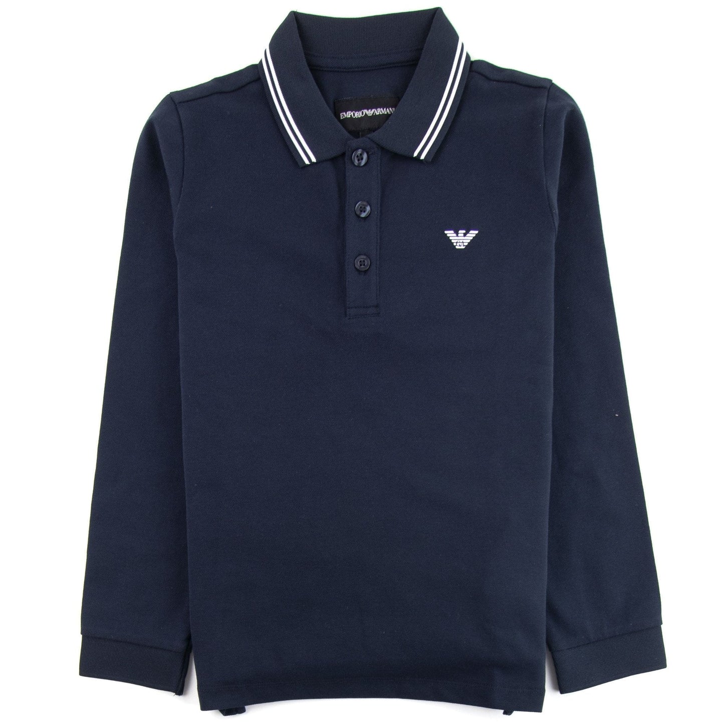 Emporio Armani Jnr L/s Polo Collar Stripe Navy
