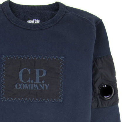 C.P Company Undersixteen Lens Fleece Patch Sweatshirt Navy 888