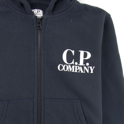 Cp Company Undersixteen Basic Fleece Goggle Hooded Sweatshirt Navy 888