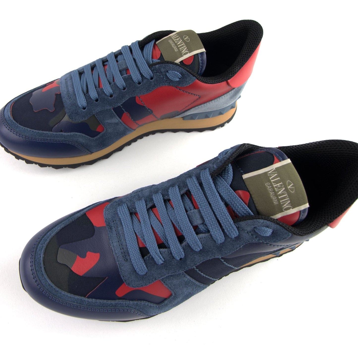 Valentino Rockrunner Camouflage Sneaker Red/Blue Camo Pl4