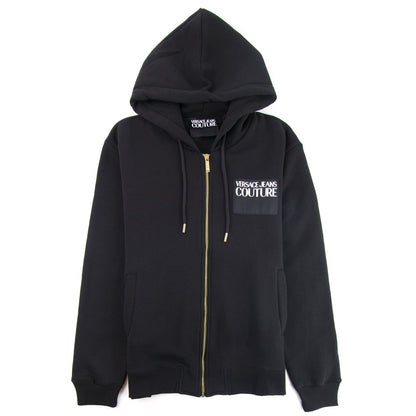 Versace Jeans Couture Logo Zip Up Hoodie Black