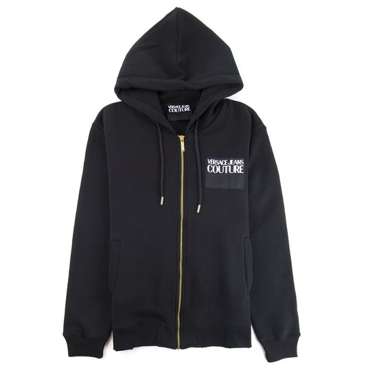 Versace Jeans Couture Logo Zip Up Hoodie Black