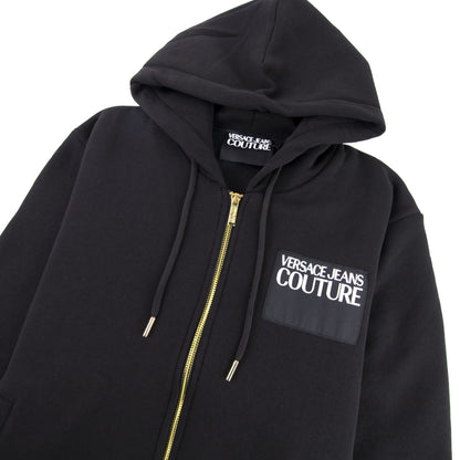 Versace Jeans Couture Logo Zip Up Hoodie Black