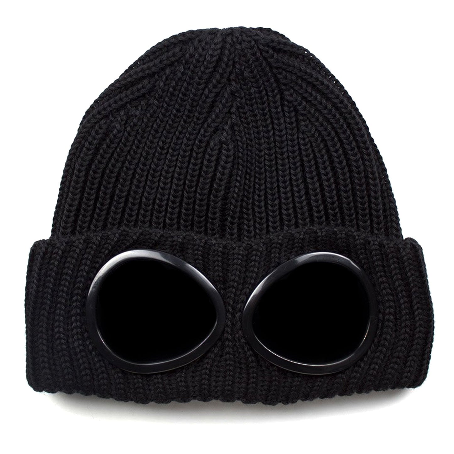 CP Company Extra Fine Merino Wool Goggle Winter Beanie Black 999