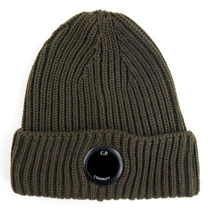 Cp Company Extra Fine Merino Wool Lens Winter Beanie Dusty Olive 661