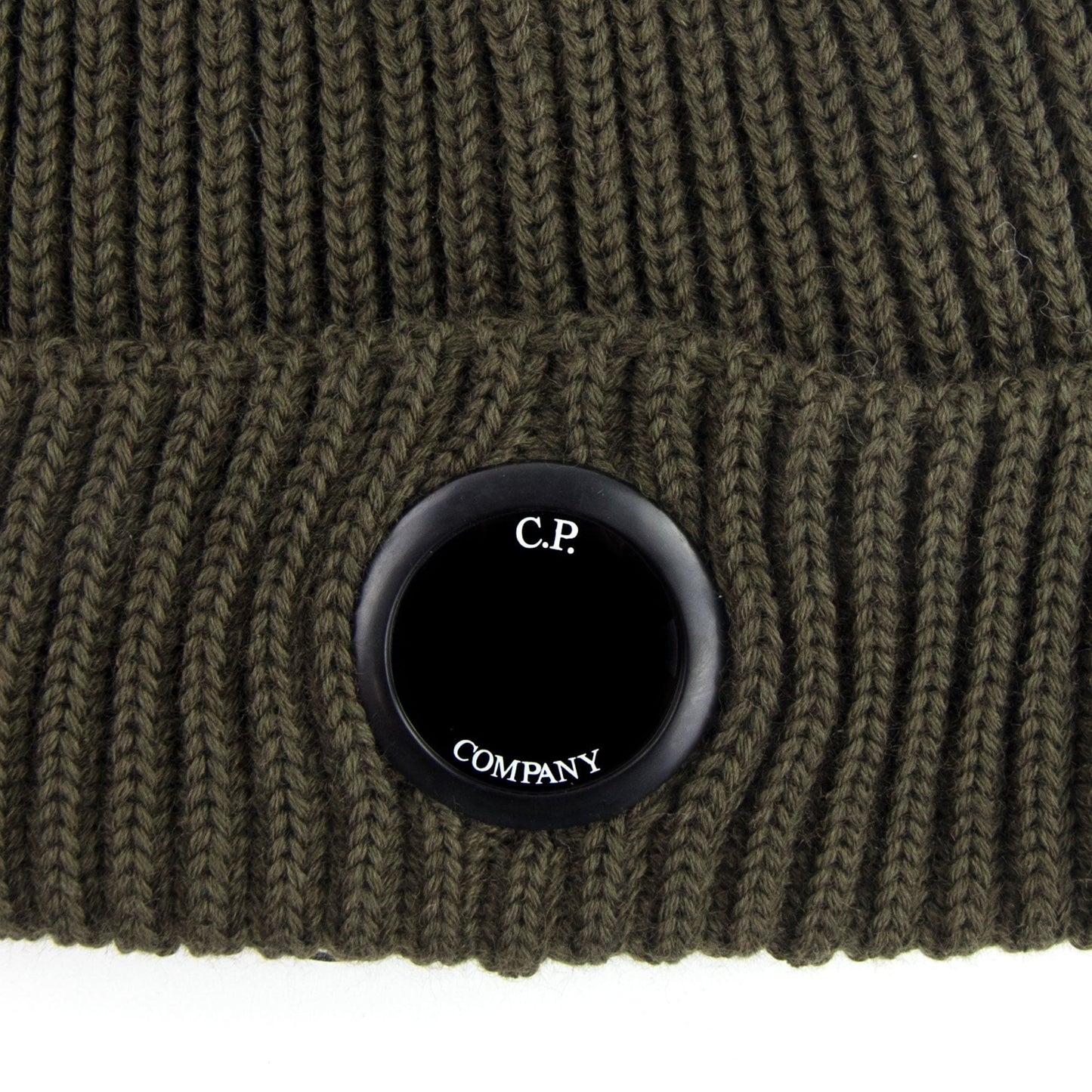 Cp Company Extra Fine Merino Wool Lens Winter Beanie Dusty Olive 661