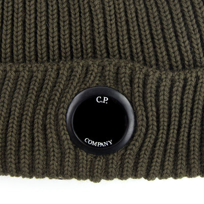 Cp Company Extra Fine Merino Wool Lens Winter Beanie Dusty Olive 661