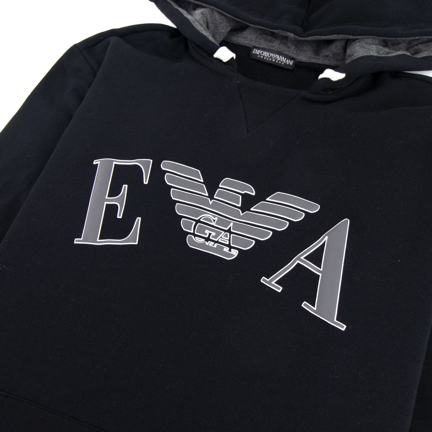 Emporio Armani Front Pocket Hooded Sweatshirt Black