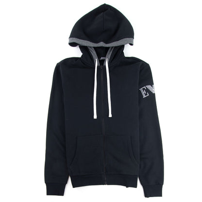 Emporio Armani Zipped Hooded Sweatshirt Black