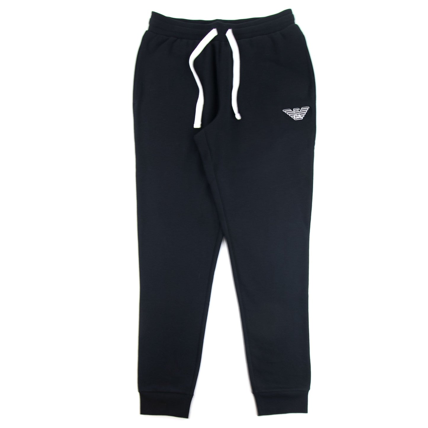 Emporio Armani Embossed Eagle Logo Fleece Pants Black