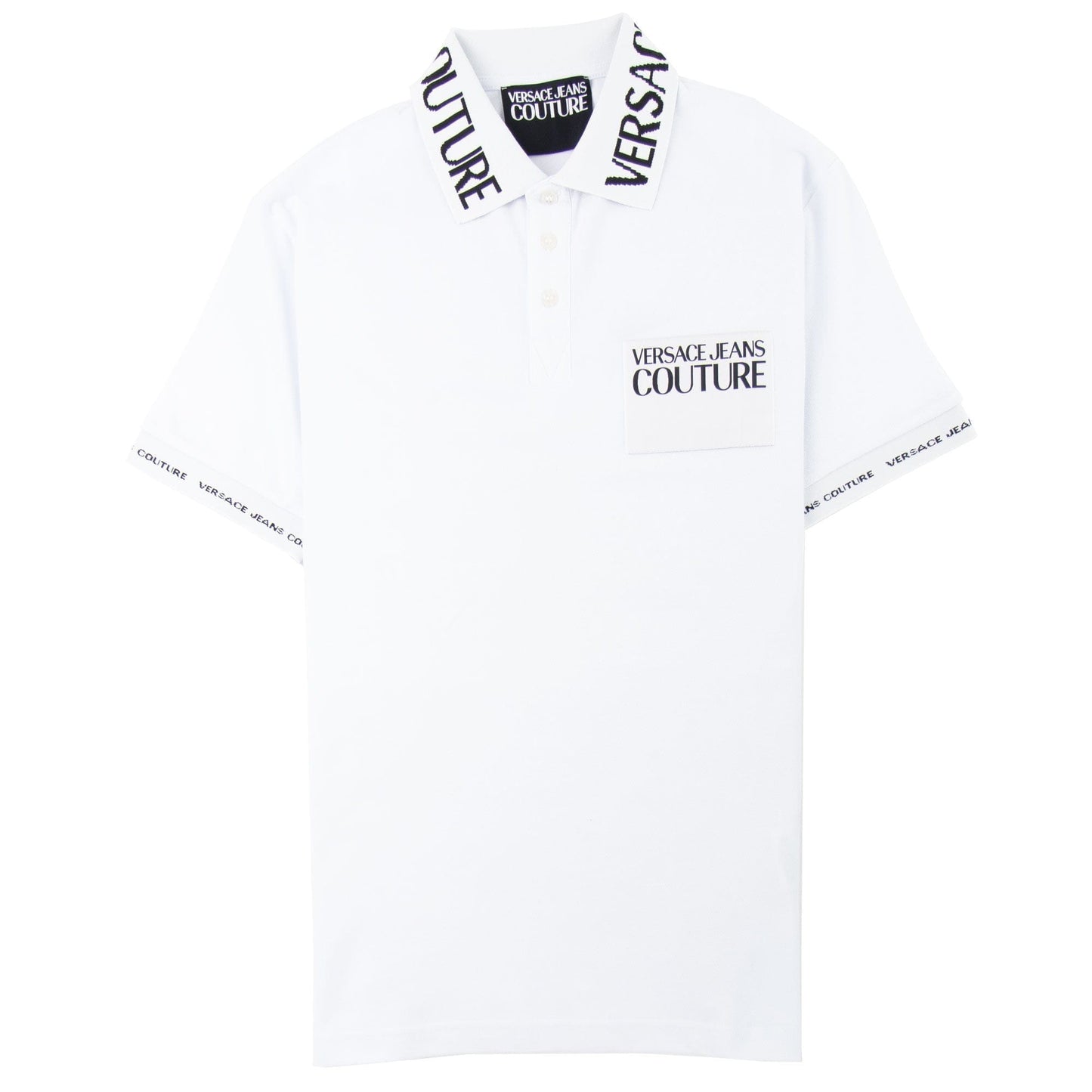 Versace Jeans Couture Slim-fit Cotton-pique Polo White