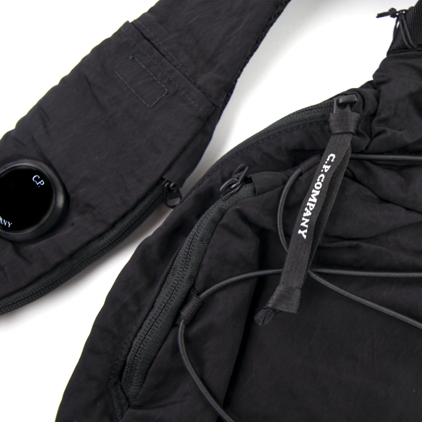 CP Company Garment Dyed Nylon Sateen Shoulder Bag Black 999