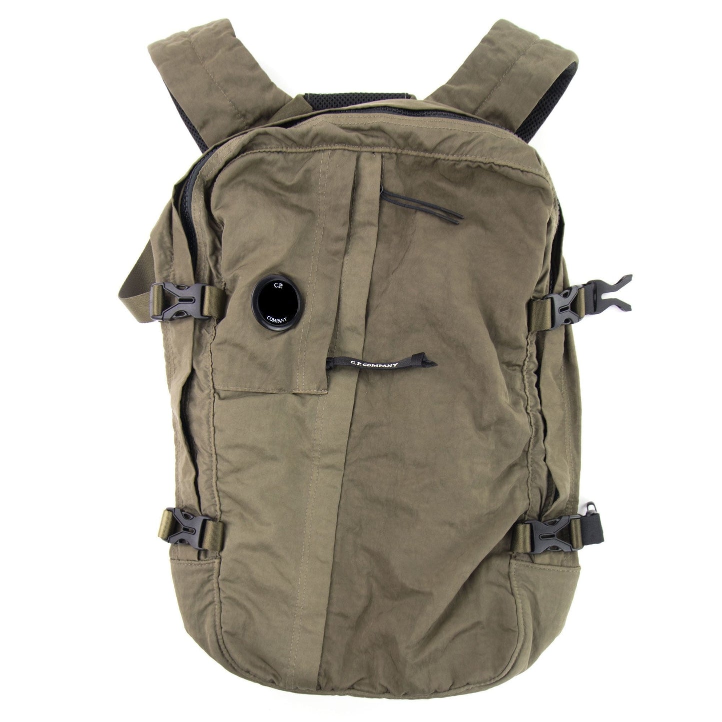 CP Company Garment Dyed Nylon Sateen Travel Backpack Dusty Olive 661