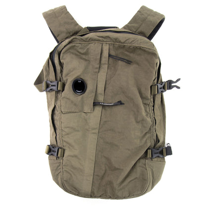 CP Company Garment Dyed Nylon Sateen Travel Backpack Dusty Olive 661