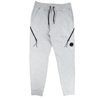 CP Company Diagonal Raised Fleece Double Zip Lens Sweatpants Grey M93