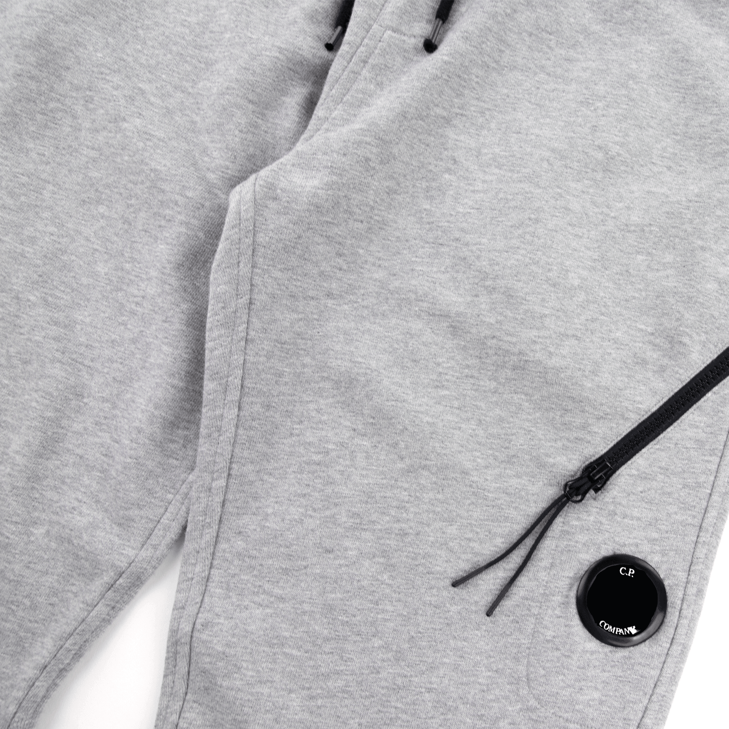 CP Company Diagonal Raised Fleece Double Zip Lens Sweatpants Grey M93