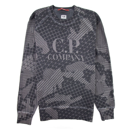 CP Company Lasered Fleece Woodland Camo Sweatshirt Ebony 979