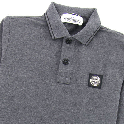 Stone Island Junior Long Sleeve Polo Dark Grey V1067