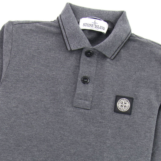 Stone Island Junior Long Sleeve Polo Dark Grey V1067