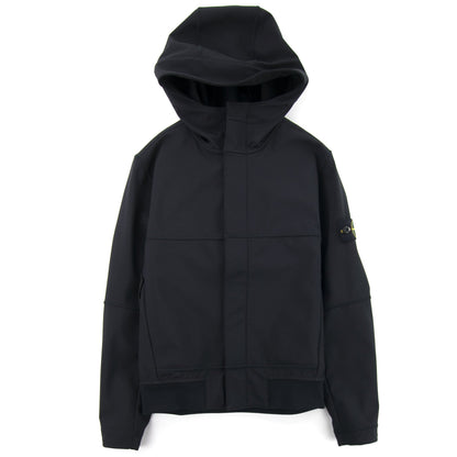 Stone Island Junior 40234 Concealed Zip Soft Shell Jacket Black V0029