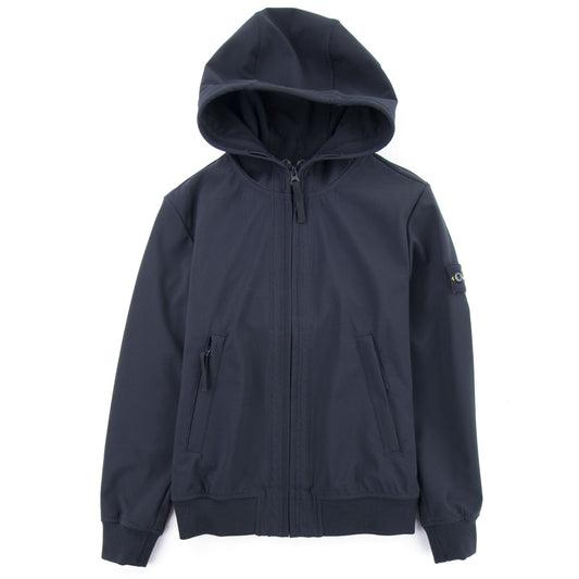 Stone Island Junior 40134 Double Stitch Soft Shell Jacket Black V0029