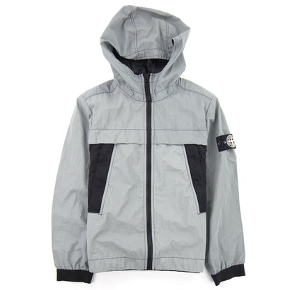 Stone Island Junior Plated Reflective Hooded Jacket Black V0029