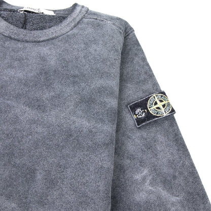 Stone Island Junior 60939 Frost Finish Crewneck Sweatshirt Black