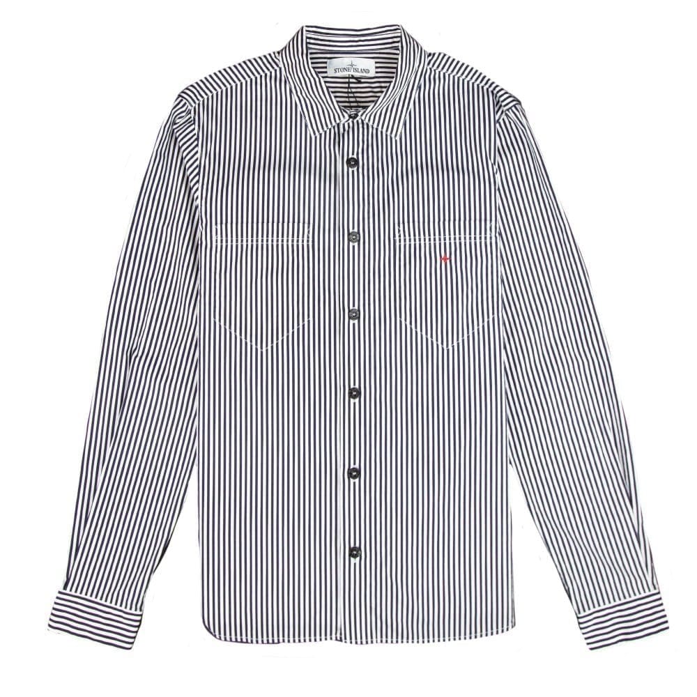 Stone Island Marina Long Sleeve Striped Shirt Blue/white