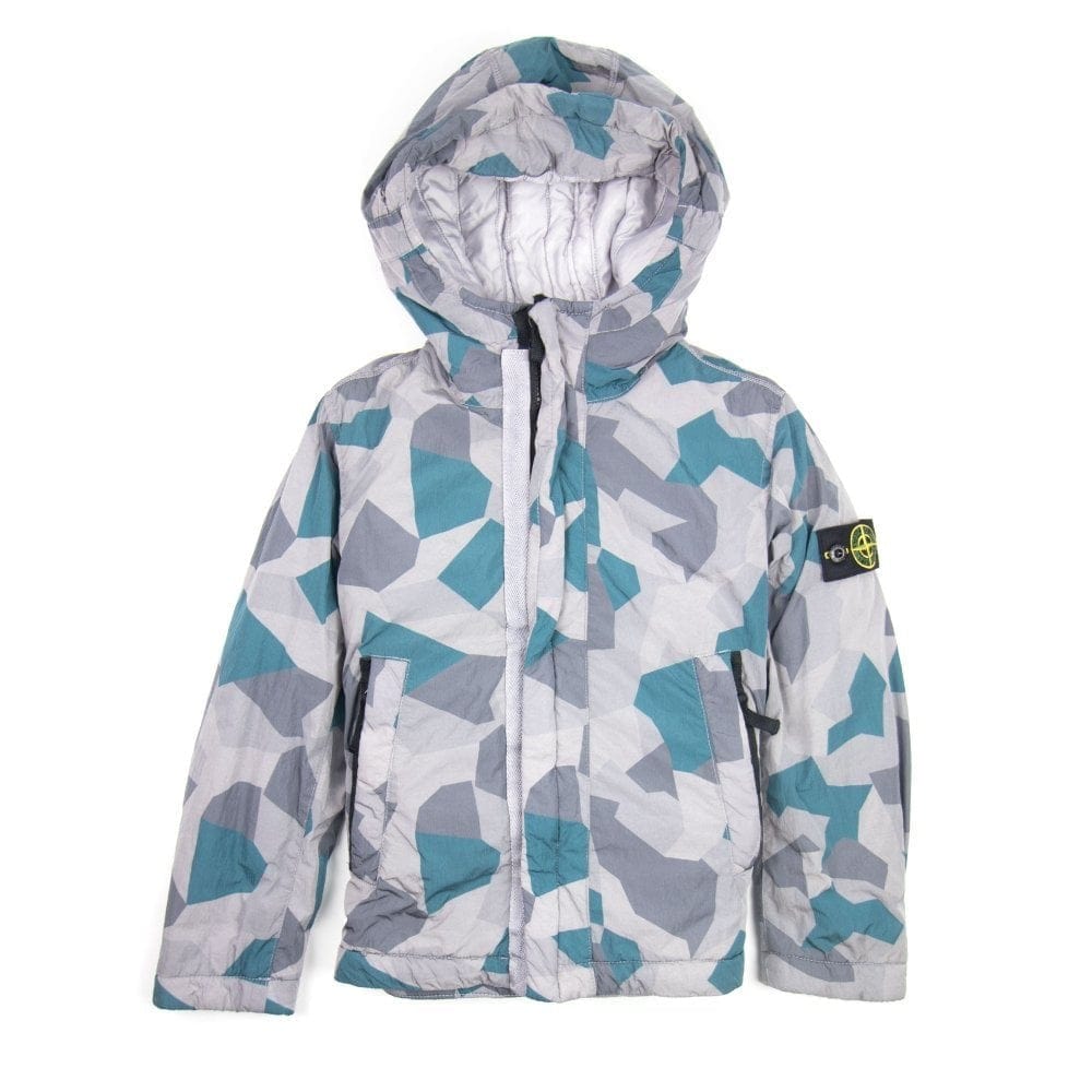 Stone Island Junior Camo Ice Jacket Antic Silver