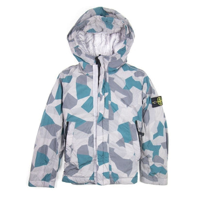 Stone Island Junior Camo Ice Jacket Antic Silver