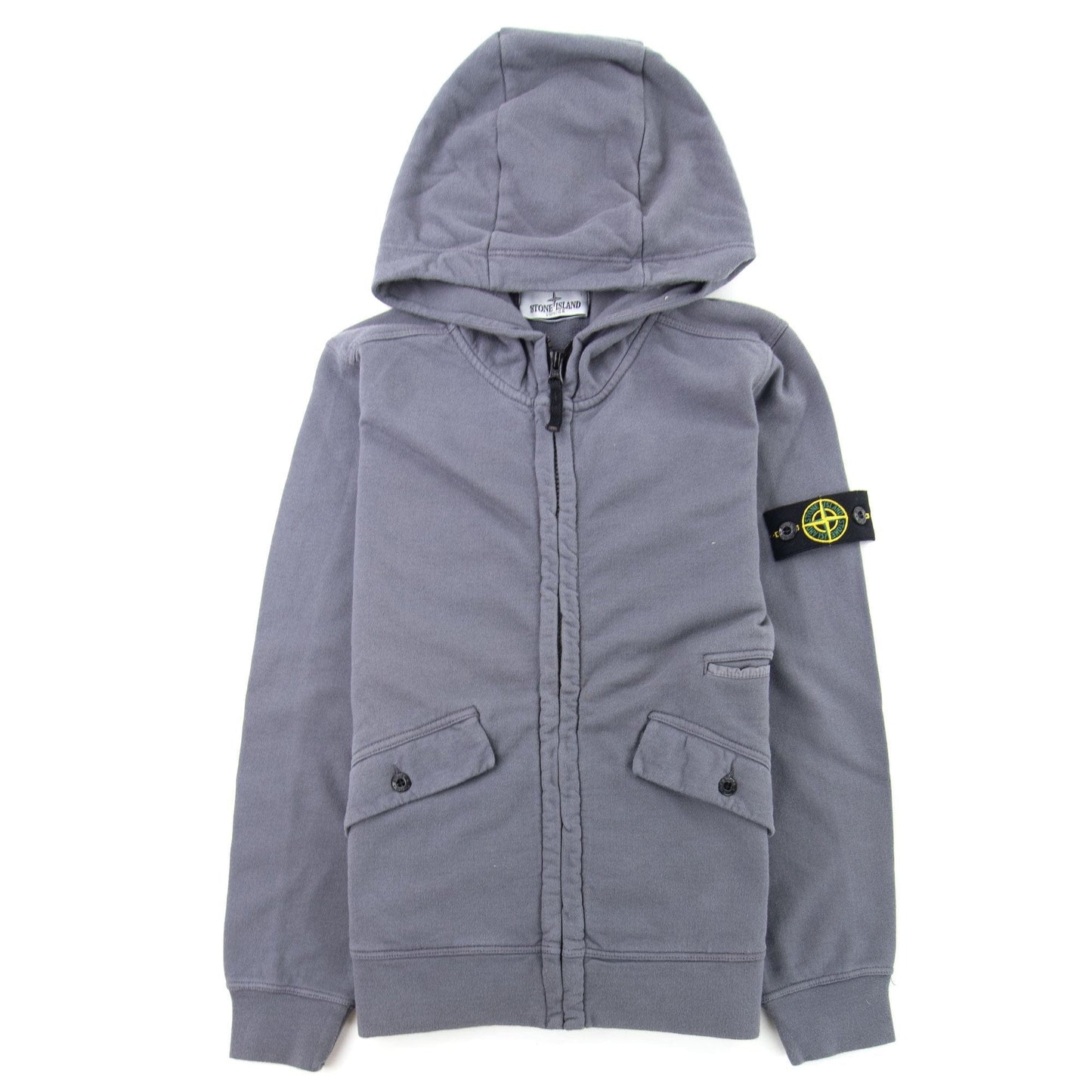 Stone Island Junior Zip Hooded Sweatshirt Grey 0063