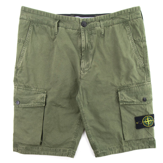 Stone Island L07WA 'OLD' Dye Treatment Bermuda Shorts Military V0158