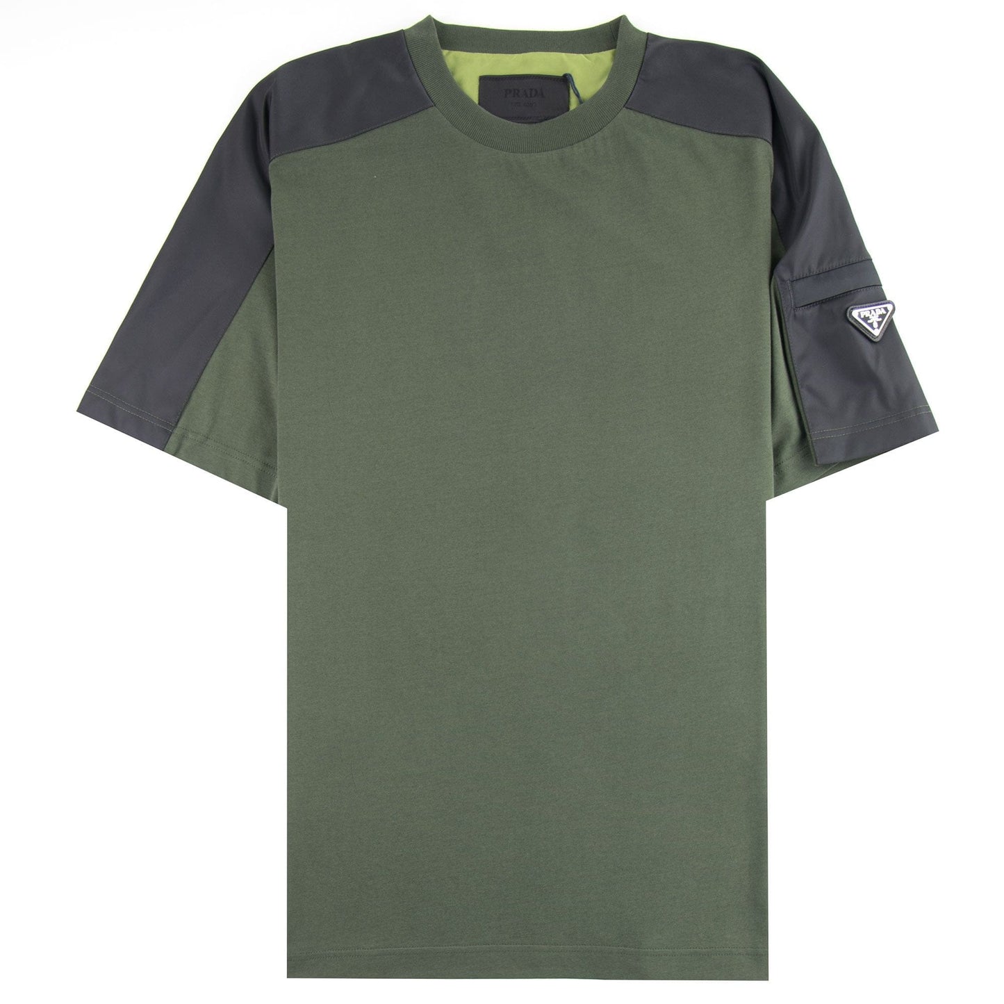 Prada Metal Badge Jersey T-shirt Green