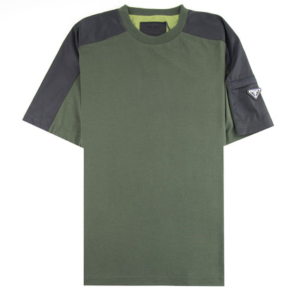 Prada Metal Badge Jersey T-shirt Green