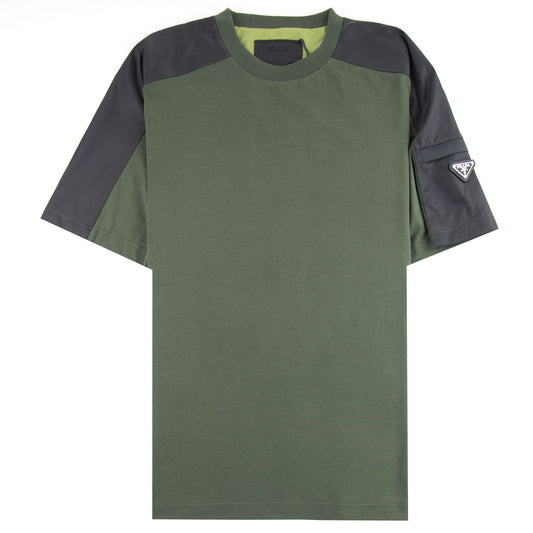 Prada Metal Badge Jersey T-shirt Green