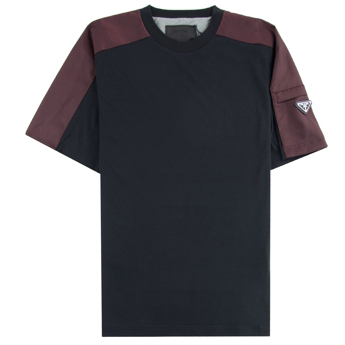 Prada Metal Badge Jersey T-shirt Black